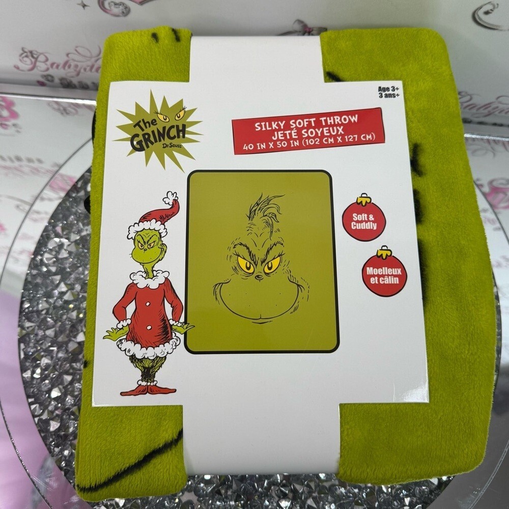 The Grinch blanket brand new Christmas neon green Silky Soft Throw Blanket